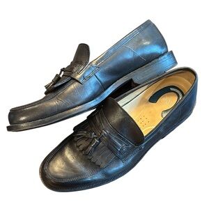 Nunn Bush Black Leather Kiltie & Tassel Loafer Slip-On Shoe Cushion Comfort 10M